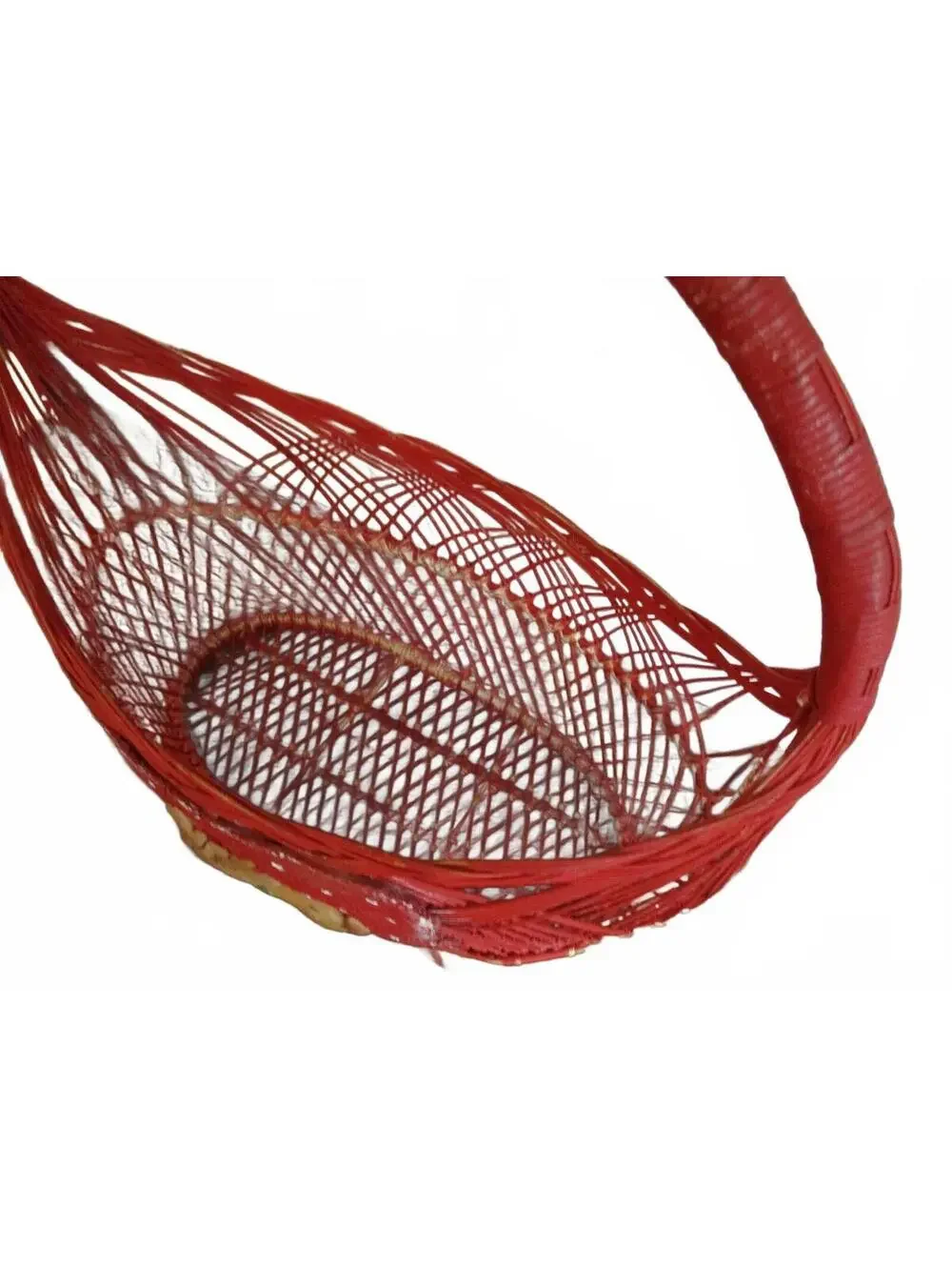 Vintage Red Wicker Basket Reindeer Christmas Holiday Decor Gift Basket